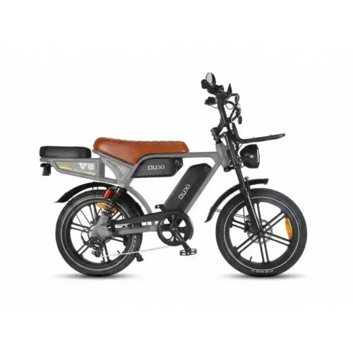 Ouxi V8 Ultra Max - Donkergrijs - Bruin Zadel fatbike