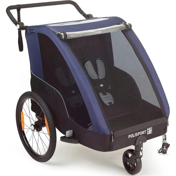 Polisport-Kids-Trailer-Voor-Fietsen-En-Wandelen-Grey-Blue-fatbikeskopen_nl Polisport Kids Trailer Voor Fietsen En Wandelen Grey / Blue